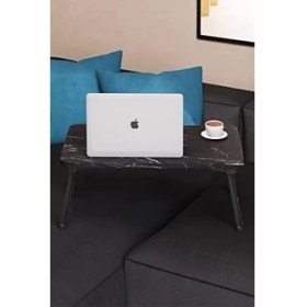 Resim Daisy Home -Renkli Laptop Sehpası Katlanabilir Yatak Koltuk Üstü Kahvaltı Bilgisayar Sehpası (Siyah Mermer) 