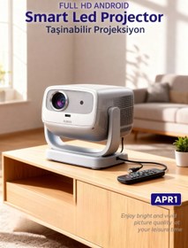 Resim VOOKA Projeksiyon Cihazı Taşınılabilir Wifi 2.4+5G-6.0 4K UHD 150 İnç Dahili Hoparlör 180 Derece Smart Led 