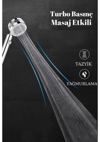 Resim Duş Başlığı Turbo Basınçlı Masaj Etkili Temizlenen Bilir Su Tasa Diğer 