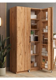 Resim Kuzeylife Novensa Çok Amaçlı Erzak-kiler Dolabı İki Kapaklı Çam Çam 