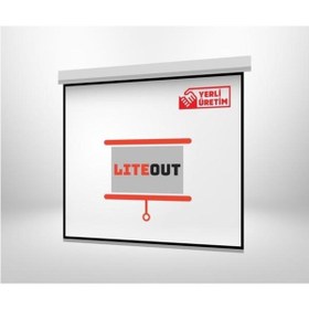 Resim LiteOut 240x200cm Motorlu Kumandalı Projeksiyon Perdesi 