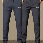 Resim 2 Adet Erkek Hafif Jogger Pantolon - Hızlı Kuruyan Nefes Alabilen Polyester, Şık "Prenses" Baskılı İpli Bel ve Fermuarlı Cep Detayları, Siyah Günlük Terletmeyen Eşofman Altı, Ayarlanabilir Konforlu Pantolonlar | Şık Baskılı Jogger Pantolonlar | Pürüzsüz Dokulu 
