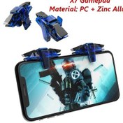 Resim X7 Gamepad-1 Çift Cep Telefonu Oyun Tetik Gamepad Pubg Telefon Oyun Denetleyicisi Amaç Çekim L1r1 Iphone Uyumlu Android İçin Anahtar Düğmesi 