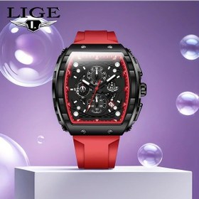 Resim Fochsia Lıge Kadın Kare Kasa Kuvars Tarihli Saati Kırmızı Siyah Günlük Şık Ve Dayanıklı Diğer 