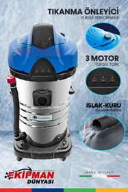 Resim PROXTECH Fiorentini 3 Motor'lu Islak Kuru Süpürge Makinası 4800 Watt Süper Emiş Gücü 