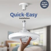 Resim LED Akıllı Fan Işığı, 3 Hız, LED Karartma, 3 Renk, 17 Mod, Görünmez Bıçaksız, Düz Montaj, LED Karartılabilir, Uzaktan Kumanda, E27, Modern ve Basit, Düşük Profilli Tavan Fan Işığı ile, Oturma Odası, Yatak Odası, Restoran, Ofis için 