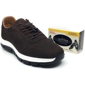 Resim Taşpınar Hakiki Nubuk Deri Ortopedik Erkek Günlük Akıllı Bağcıklı Yazlık Ayakkabı + Sünger Kahverengi Nubuk 