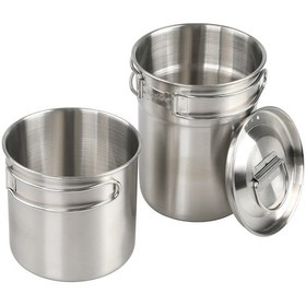 Resim Youmex Kamp Yemekleri İçin 304 Paslanmaz Çelik Taşınabilir Tencere Seti, 2-3 Kişilik Gümüş 