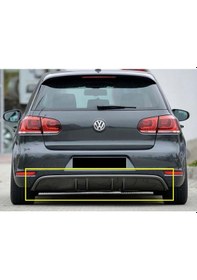 Resim Vw Golf 6 Rieger Difüzör Difizör Plastik Parlak Siyah 2008 2009 2010 2011 2012 Arka-difizör-bodykit-ek 