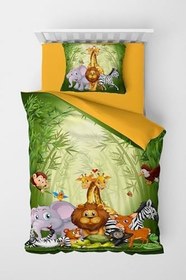 Resim MONOHOME Zoo 3D Pamuk Saten Çocuk Nevresim Takımı 160x220, monohome1863 