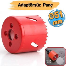 Resim Bi Metal Panç Ø 51 mm Delik Açma Alçıpan Ahşap Pvc Delme Testeresi Adaptörsüz 1 Adet 