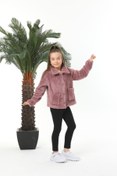 Resim berkokids Mor Düğmeli Welsoft Polar Çocuk Ceket 