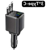 Resim Fastbuy Dream011 Siyah 7 Arada 148w Hızlı Şarj İstasyonu Geri Çekilebilir 3 Type-c Kablolu Araç Telefon Şarj Cihazı & Usb Sig 