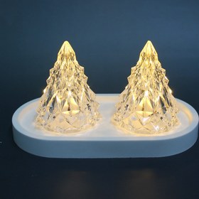 Resim Lusora Design Dekoratif Pilli Çam Ağacı 2 Adet 