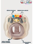 Resim Cookie Ayarlanabilen Müzikli Yumuşak Pedli Lüks Yürüteç Kahverengi 