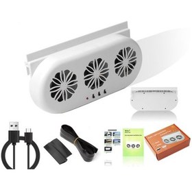 Resim Usb Eklenti Araba Penceresi Egzoz Fanı Araba Hava Sirkülasyonu Soğutma Havalandırma Fanı, Boyut:beyaz 