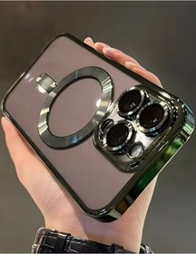 Resim Fibaks iPhone 11 Pro Max Kılıf Kamera Lens Korumalı Magsafe Şarji Şeffaf Renkli Yumuşak Kapak Yeşil 