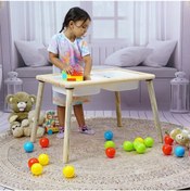 Resim Damla Toys Ekonomik Ahşap Çocuk Oyun Aktivite Ders Masası + 2 Beyaz Dar Kova Hediyeli 