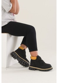 Resim Arzen 4533 Siyah-sarı Çırtlı Termo Taban Kışlık Erkek Çocuk Botu Sarı - Siyah 