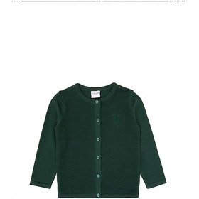 Resim U.S. Polo Assn. Kız Çocuk Koyu Yeşil Düğmeli Bisiklet Yaka Triko Hırka 50316292-VR079 