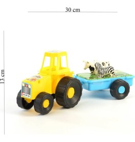 Resim KETTE Hayvanlı Traktör 30 cm Uzunlukta 13 cm Yükseklikte Erkek Çocuklar İçin Eğlenceli Oyuncak 
