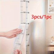 Resim 3'lü/1'li 2m Duvar Yükseklik Ölçüm Tablosu - Kolay Okunabilir, Modern Tasarım, Dayanıklı PC Malzeme, Yazılabilir & Çıkarılabilir, Hassas 2m/Yaprak, Oda ve Duvar Dekoru İçin İdeal | Modern Duvar Sanatı, Ev Geliştirme Aracı, Temizlemesi Kolay, Şeffaf Cetvel, DIY Tutkunları 