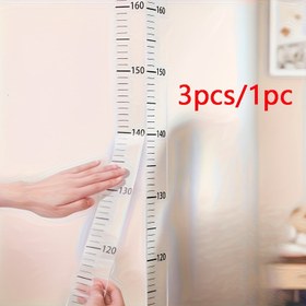 Resim 3'lü/1'li 2m Duvar Yükseklik Ölçüm Tablosu - Kolay Okunabilir, Modern Tasarım, Dayanıklı PC Malzeme, Yazılabilir & Çıkarılabilir, Hassas 2m/Yaprak, Oda ve Duvar Dekoru İçin İdeal | Modern Duvar Sanatı, Ev Geliştirme Aracı, Temizlemesi Kolay, Şeffaf Cetvel, DIY Tutkunları 