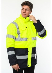 Resim Uniprom İş Kabanı Parka Su Ve Rüzgar Geçirmez Rain Safety Model Membranlı Neon Sarı Erkek Neon Sarı 