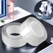 Resim El İşleri/Ev Dekorasyonu için Uygun, İz Bırakmayan Yeniden Kullanılabilir Şeffaf Çift Taraflı Band - 3 cm Genişlikte Çok Amaçlı Yüksek Yapışkanlık Nano Bant 