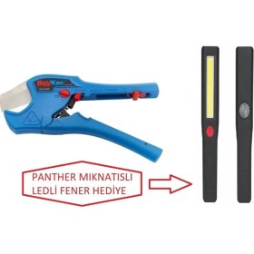 Resim Beykoç 8-42 mm Tam Otomatik Pvc Pprc Plastik Boru Makası Panther Ledli Mıknatıslı Fener Hediye 