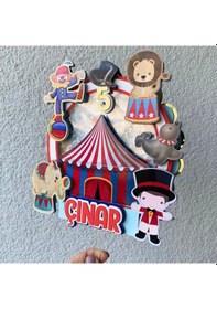 Resim Sirk Temalı İsme Özel Doğum Günü Pasta Parti Süsü Cake Topper 