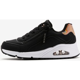 Resim Skechers Uno Gen1 - Zip And Stride Büyük Kız Çocuk Siyah Sneakers 310554l Bkrg Siyah 