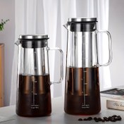 Resim 1 adet Cam Soğuk Brew Kahve Potu, İnce Örgü Filtre ile Temiz Çıkarma, Pürüzsüz Tat, Tatil Teması, Dayanıklı Malzeme 