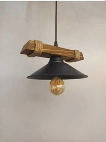 Resim Nova Ahşap Rustik Modern Halatlı Tekli Sarkıt Ahşap 