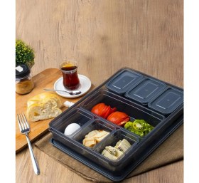 Resim Surface Home 16 Parça 7 Bölmeli Kapaklı Multi Saklama Seti Kahvaltılık Şeffaf-Füme 