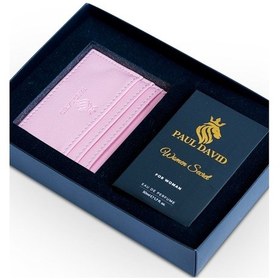 Resim Hediyelik Set Özel Kadın Edp Parfüm Ve Pembe Deri Kartlık- Elma, Nilüfer, Yasemin Notalari, K-289 Amber 