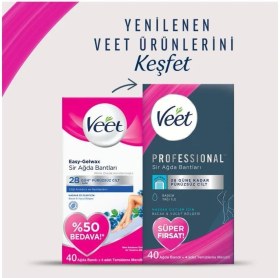 Resim Veet Hassas Ciltler İçin Ağda Bandı 120 Mega Fırsat Paketi Bacak & Vücut Bölgesi 