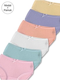 Resim Panfilia Modal - Pamuk Karışımı Kız Çocuk Külot 6lı Set / Slip / İç Çamaşır 