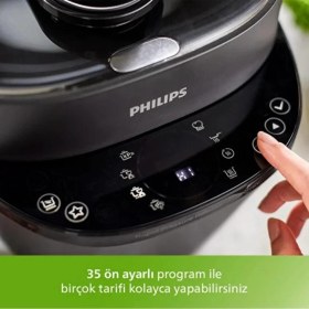 Resim Philips Yeni Nesil Akıllı Elektrikli Düdüklü Tencere, Premium Buharlı Pişirici, 5l Kapasite 35 Farklı Program, 30 Dk’da Leziz Yemekler Ön Ayarlı Zamanlayıcı, Sıcak Tutma Fonksiyonu 
