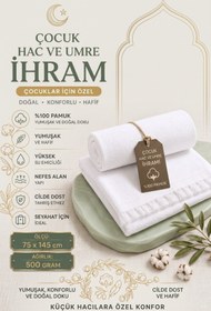 Resim VENTİ VENTİSCA Muslim Collection %100 Pamuklu 75x145 cm Çocuk Hac Umre İhramı 500 Gram 