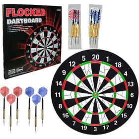Resim 45 Cm Ahşap Dart Tahtası 6 Adet Dart Oku Dart10 Dart 