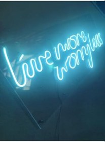 Resim Live More Worry Less Neon Şekiller Işaret Neon Led Dekoratif Duvar Aydınlatması Neon Duvar Yazısı Turkuaz, liveneon 