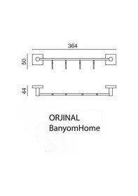 Resim Çelik Banyo Paslanmaz Pirinç Mat Siyah Vizyon 4'lü Set Askılık Havlu Askısı Siyah 