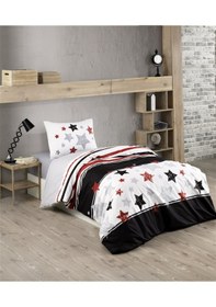 Resim Kristal Kapitoneli Nevresim Takımı Tutku Siyah-Beyaz Tek Kişilik 