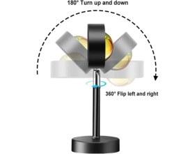 Resim Siyah Tripod Projeksiyon Lambası - Uzaktan Kumandalı 16 Renk RGB Gün Batımı Işığı, Fotoğraf ve Video Çekimleri İçin Stabil 