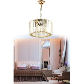 Resim İstanbul Avize Lüx Elmas 25 Gold Kristal Taşlı Avize Altın 