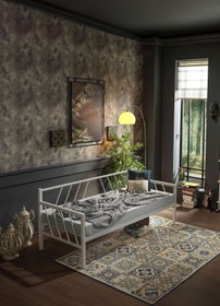 Resim Unimet Glory Daybed Tek Kişilik Sedir Metal Karyola 90x200 Beyaz 