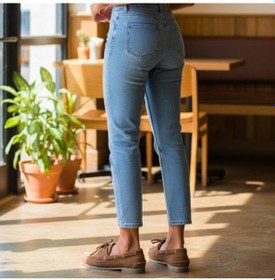 Resim Ne&ve Shoes Taba Süet Hakiki Deri Bağcıklı Makosen Kadın Kolej Loafer 