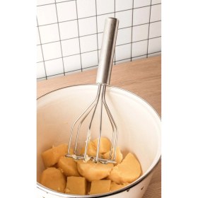 Resim Feyza Design Paslanmaz Çelik Patates Ezici, Dayanıklı ve Pratik Püre Yapıcı Aparat 