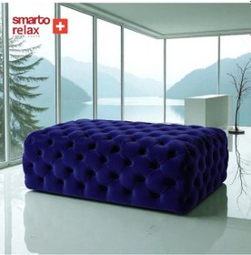 Resim Smarto Relax Puf Soglio Ayaksız Kapitoneli Dekoratif 100x100x45 Cm Lacivert Lacivert 